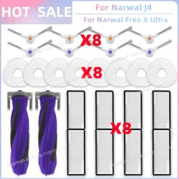 Fit For 나르월 Narwal Freo X Ultra / Narwal Freo X Ultra 2.0 Vacuum Parts Main Roller Side Brush Cover HEPA Filter Mop Cloth