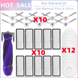 Fit For 나르월 Narwal Freo X Ultra / Narwal Freo X Ultra 2.0 Vacuum Parts Main Roller Side Brush Cover HEPA Filter Mop Cloth