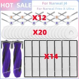 Fit For 나르월 Narwal Freo X Ultra / Narwal Freo X Ultra 2.0 Vacuum Parts Main Roller Side Brush Cover HEPA Filter Mop Cloth