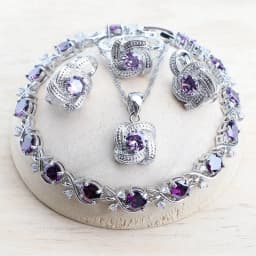 Blue Zirconia Women Jewelry Sets 925 Sterling Silver Wedding Bridal Costume Jewellery Earrings Rings Bracelets Pendant Necklace