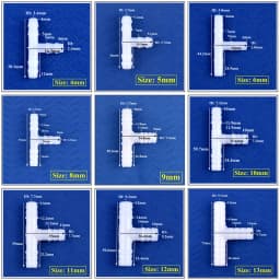 5~200pcs 4~13mm White PE Tee Connector Aquarium Tank Adapter Air Pump Hose Pagoda Joints Garden Irrigation Water Pipe Connectors