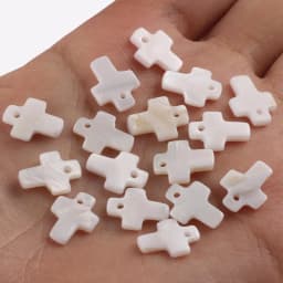 12x10x2 mm Natural Mother of Pearl White Cross Shapes Shell Beads Charms Bracelet Pendant For DIY Jewelry Making Accessories