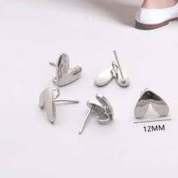 10Pcs DIY Stainless Steel Earrings Back Love Heart Dangle Earrings Base Connectors Linkers for Jewelry Making Accessories