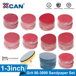 XCAN Sanding Disc 1/2/3inch Round Abrasive Dry Sandpaper with Back-up Pad For Polishing Cleaner Tools Sanding Paper
