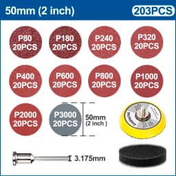 XCAN Sanding Disc 1/2/3inch Round Abrasive Dry Sandpaper with Back-up Pad For Polishing Cleaner Tools Sanding Paper