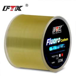FTK Fishing Line Fluorocarbon Coating Treatment Process Carbon 120m Line 0.2mm-0.6mm 7.15LB-45LB Surface Nylon Molecules