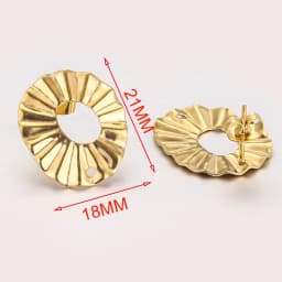 10pcs Lot Stainless Steel Gold Earrings Ripple Flower Hooks Posts Earrings Back for DIY Jewelry Making Supplies Wholesale Bulk