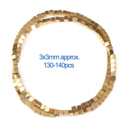AAA+ Color Retention Gold-Plated Hematite Beads Natural Stone Round Cube Spacer Loose Beads for jewelry Making DIY Bracelet 15''