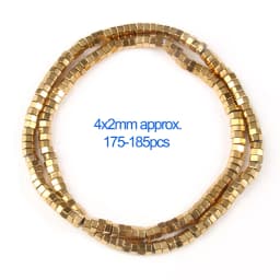 AAA+ Color Retention Gold-Plated Hematite Beads Natural Stone Round Cube Spacer Loose Beads for jewelry Making DIY Bracelet 15''