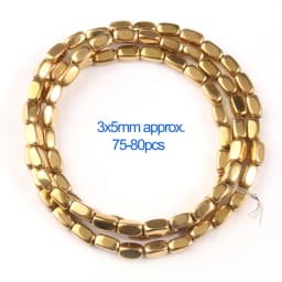 AAA+ Color Retention Gold-Plated Hematite Beads Natural Stone Round Cube Spacer Loose Beads for jewelry Making DIY Bracelet 15''