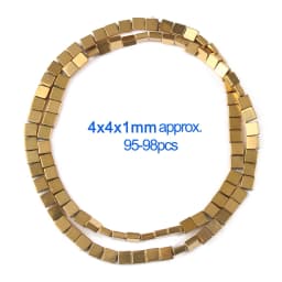 AAA+ Color Retention Gold-Plated Hematite Beads Natural Stone Round Cube Spacer Loose Beads for jewelry Making DIY Bracelet 15''