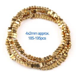 AAA+ Color Retention Gold-Plated Hematite Beads Natural Stone Round Cube Spacer Loose Beads for jewelry Making DIY Bracelet 15''