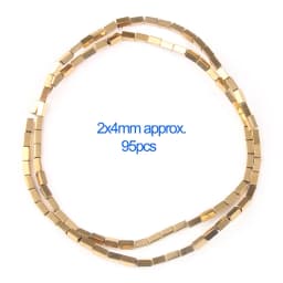 AAA+ Color Retention Gold-Plated Hematite Beads Natural Stone Round Cube Spacer Loose Beads for jewelry Making DIY Bracelet 15''