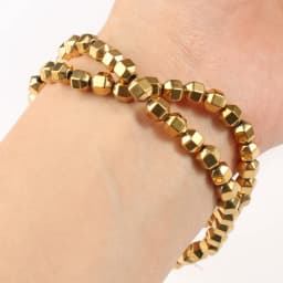 AAA+ Color Retention Gold-Plated Hematite Beads Natural Stone Round Cube Spacer Loose Beads for jewelry Making DIY Bracelet 15''