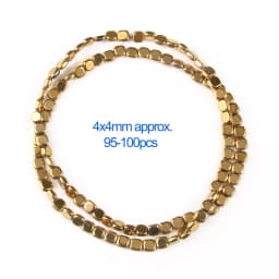 AAA+ Color Retention Gold-Plated Hematite Beads Natural Stone Round Cube Spacer Loose Beads for jewelry Making DIY Bracelet 15''