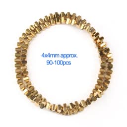 AAA+ Color Retention Gold-Plated Hematite Beads Natural Stone Round Cube Spacer Loose Beads for jewelry Making DIY Bracelet 15''