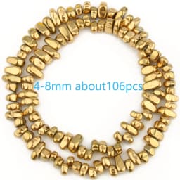 AAA+ Color Retention Gold-Plated Hematite Beads Natural Stone Round Cube Spacer Loose Beads for jewelry Making DIY Bracelet 15''