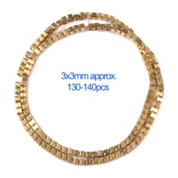 AAA+ Color Retention Gold-Plated Hematite Beads Natural Stone Round Cube Spacer Loose Beads for jewelry Making DIY Bracelet 15''