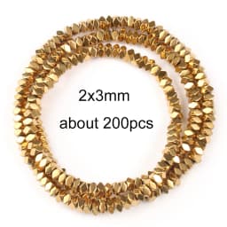 AAA+ Color Retention Gold-Plated Hematite Beads Natural Stone Round Cube Spacer Loose Beads for jewelry Making DIY Bracelet 15''