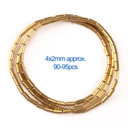 AAA+ Color Retention Gold-Plated Hematite Beads Natural Stone Round Cube Spacer Loose Beads for jewelry Making DIY Bracelet 15''