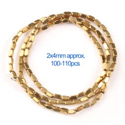 AAA+ Color Retention Gold-Plated Hematite Beads Natural Stone Round Cube Spacer Loose Beads for jewelry Making DIY Bracelet 15''