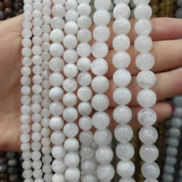 Natural stone beads Frost White Jades 4/6/8/10/12mm Round Ball loose beads for Jewelry Making Necklace DIY Bracelets Accessories