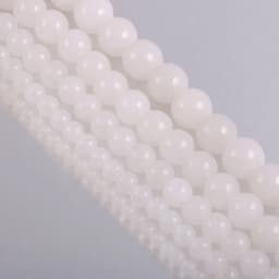 Natural stone beads Frost White Jades 4/6/8/10/12mm Round Ball loose beads for Jewelry Making Necklace DIY Bracelets Accessories
