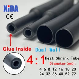 1Meter 4:1 Heat Shrink Tube With Glue Thermoretractile Heat Shrinkable Tubing Dual Wall Heat Shrink Tubing 6 8 12 16 24 40 52 72