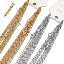 10Pcs/lot 50cm Stainless Steel Link Chains Necklaces Cuban Cross Chains Accessories for DIY Gifts Jewelry Making Bulk Wholesale
