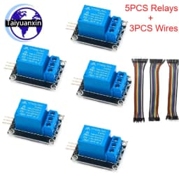 1PCS~5PCS KY-019 DC5V 1channel Relay Module for Arduino Raspberry Pi PIC + 3PCS 10CM 10Pin Dupont Line for Arduino Relay