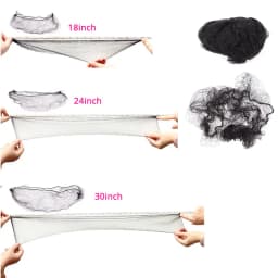 20Pcs/lot Hair Nets Invisible Elastic Edge Mesh Long 36 Inches Black Short 18Inch Wig Nets Invisible Soft Elastic Lines Hair Net