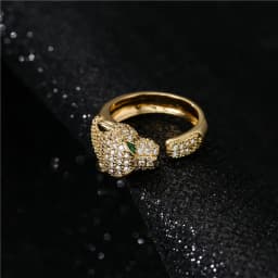 Fashion Full CZ Inlaid Animal Ring Opening Personality Unisex Ring Party Jewelry Gift Dropshipping
