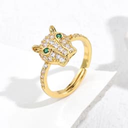 Fashion Full CZ Inlaid Animal Ring Opening Personality Unisex Ring Party Jewelry Gift Dropshipping