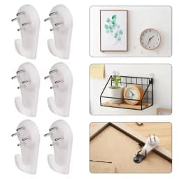 10Pcs Wall Decoration Installation Seamless Hooks Nail Kitchen Living Room Bedroom Home Daily Hanging Wall Invisible Hook White