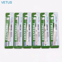 1pcs VETUS TS series Stainless Steel Industrial Anti-static Tweezers Watchmaker Repair Tools With Security Label