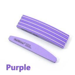 10pcs/lot Halfmoon Double Side Nail Files Buffer 100/180 Polishing Grinding Manicure Pedicure Nail Buffers File Tools