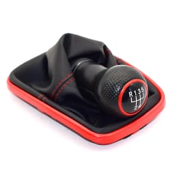 23mm 5 / 6 Speed Shifter Manual Gear Shift Knob Gaitor Boot for Volkswagen VW MK4 Golf 4 IV GTI R32 Jetta Bora Red Stitch