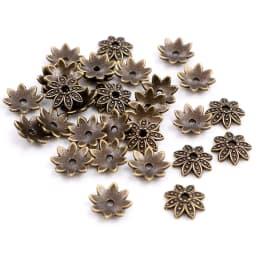 50pcs 8mm 10mm Beads Cap Antique Silver Plated Bronze Flower Shape Spacer Bead End Caps Findings For DIY Jewelry Making End Caps