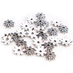 50pcs 8mm 10mm Beads Cap Antique Silver Plated Bronze Flower Shape Spacer Bead End Caps Findings For DIY Jewelry Making End Caps