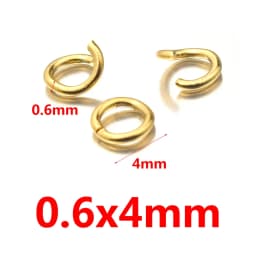 100pcs Pvd Gold Plated Stainless Steel Open Jump Rings Direct 4/5/6mm Split Rings Connectors for DIY Ewelry Findings Making