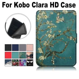 Auto Sleep/Wake 6 inch E-book Reader Case Shockproof Ultra Slim Funda Soft PU Leather Smart Folio Cover for KoBo Clara HD 2018