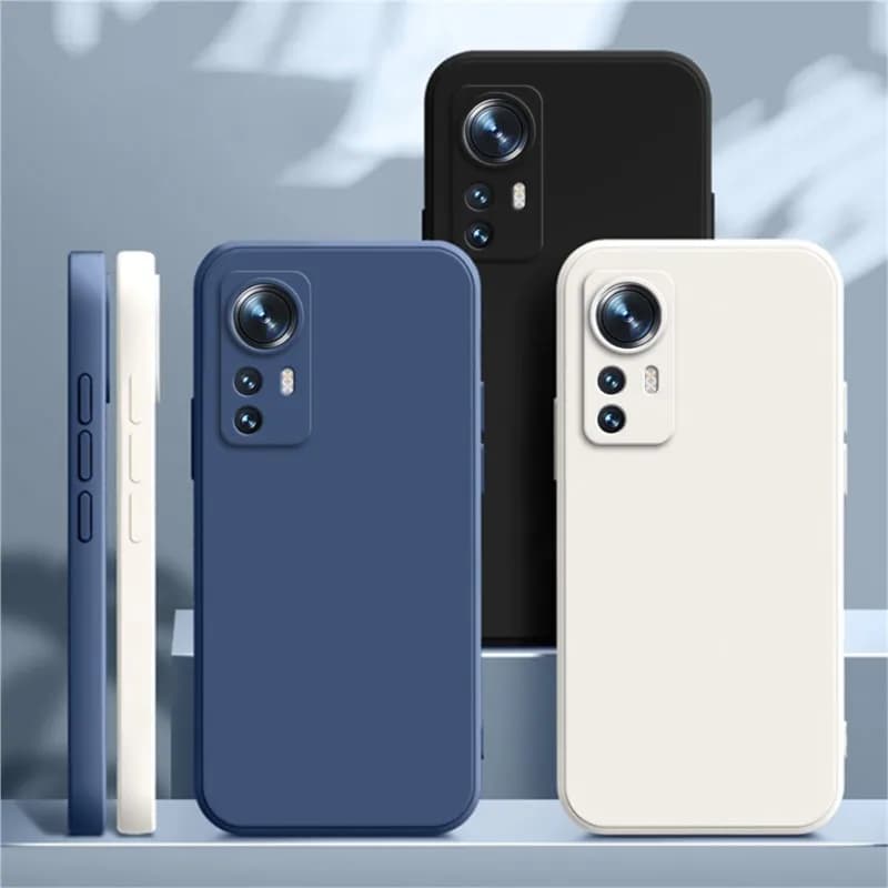 Luxury Cover for Xiaomi Mi 12 12S 12T Pro 12X Ultra Soft Square Liquid Silicone Mi 12 lite 5G Thin Lens Protection Square Case