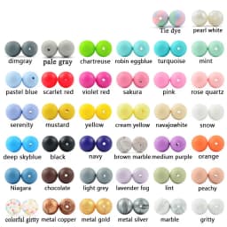 LOFCA 12mm 50pcs/lot Beads Food Grade Silicone Teether Round Beads Baby Chewable Teething Beads Silicone Teether For Diy