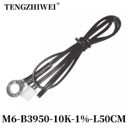 NTC Temperature Sensor Temperature Measurement Thermistor 10K B3950 1% M3M4M5M6M8M10 Inverter Fan Wire Ear Fixed Probe