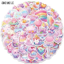 10/30/50PCS Cartoon Pink Cute Candy Item Stickers Kawaii DIY Travel Luggage Guitar Fridge Laptop Graffiti Sticker Kids Decals