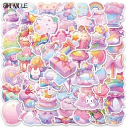10/30/50PCS Cartoon Pink Cute Candy Item Stickers Kawaii DIY Travel Luggage Guitar Fridge Laptop Graffiti Sticker Kids Decals