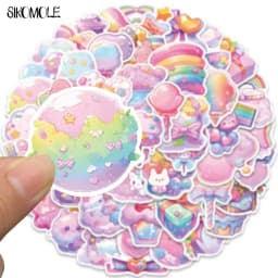 10/30/50PCS Cartoon Pink Cute Candy Item Stickers Kawaii DIY Travel Luggage Guitar Fridge Laptop Graffiti Sticker Kids Decals