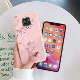 For Redmi Note 9 Pro Max 9S Phone Case Pink Flowers Initial Letter A To Z Silicone Soft Back Cover For Redmi Note9 Pro Alphabet