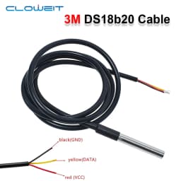 DS18b20 Stainless Steel Waterproof 1/2/3m Thread Temperature Probe Temperature Sensor 18B20 Cable For Arduino