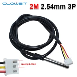 DS18b20 Stainless Steel Waterproof 1/2/3m Thread Temperature Probe Temperature Sensor 18B20 Cable For Arduino